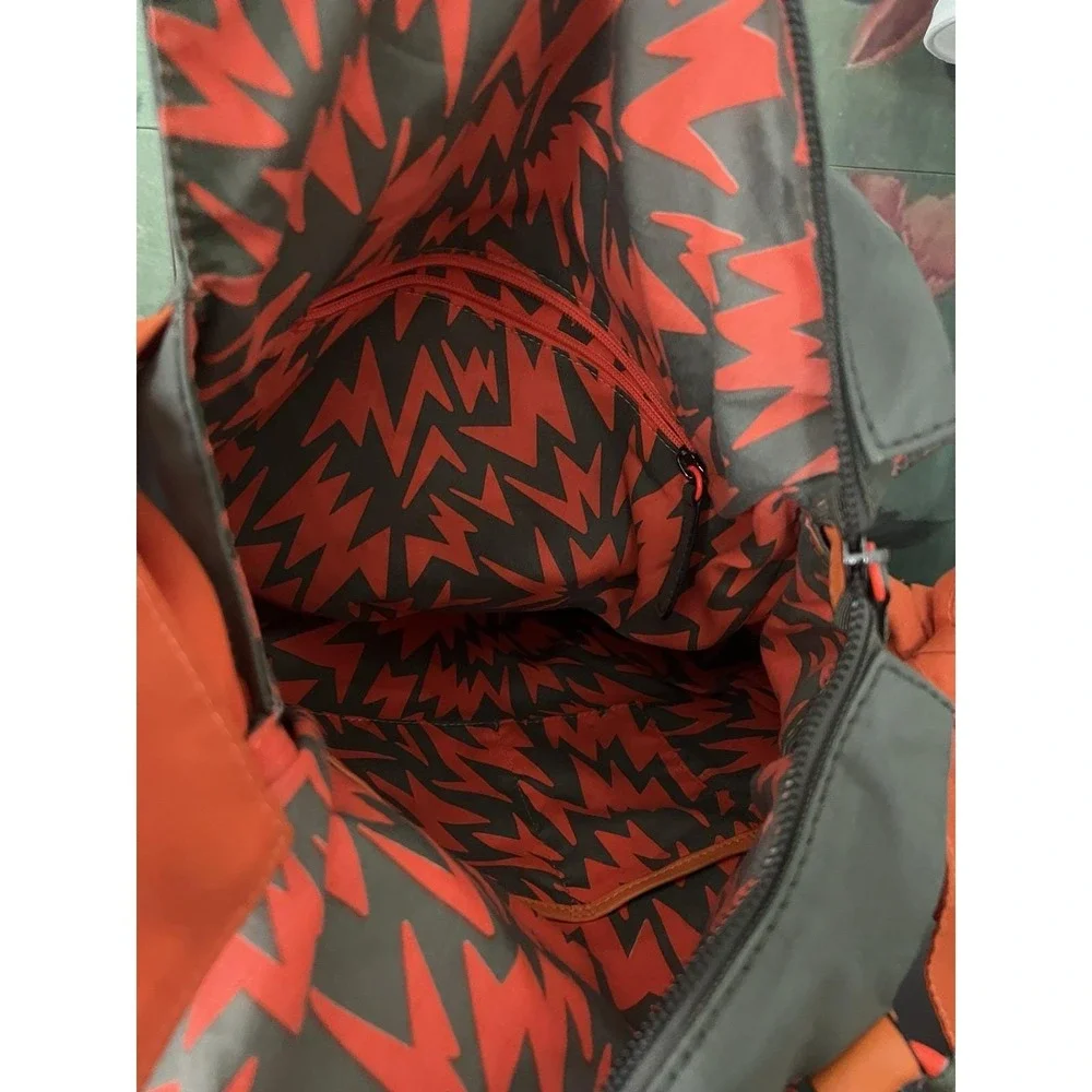 Vintage Juicy Couture Neon Orange & Olive Green Oversized Tote Bag Bows